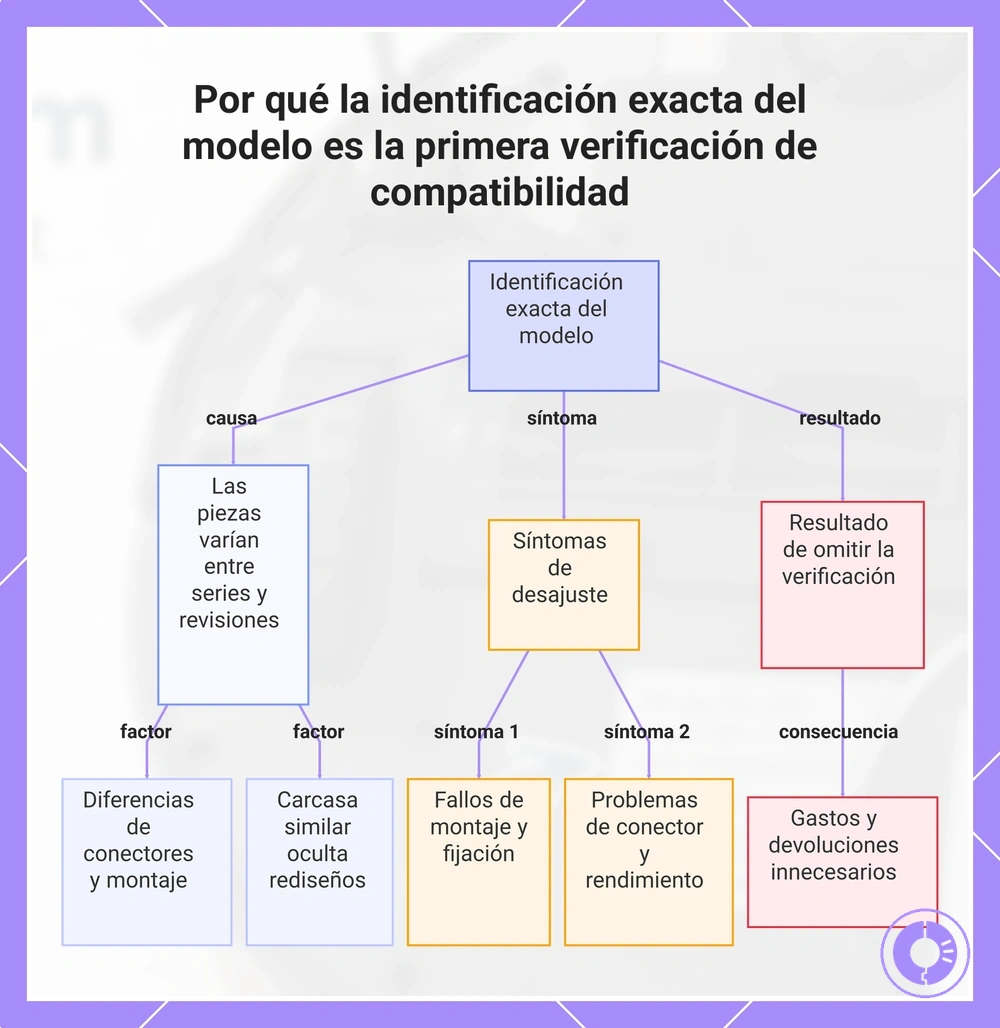 Por qué la identificación exacta del modelo es la primera verificación de compatibilidad