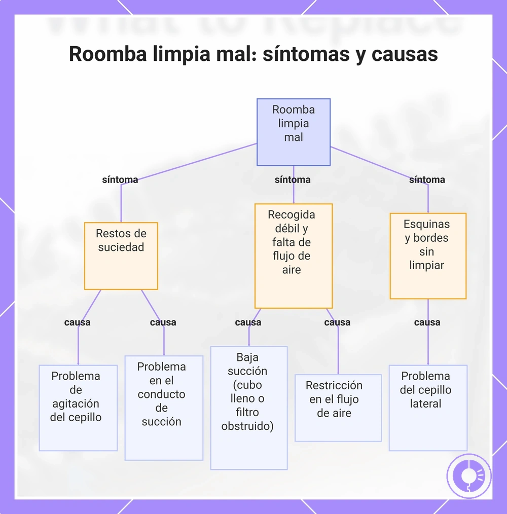 Roomba limpia mal: síntomas y causas