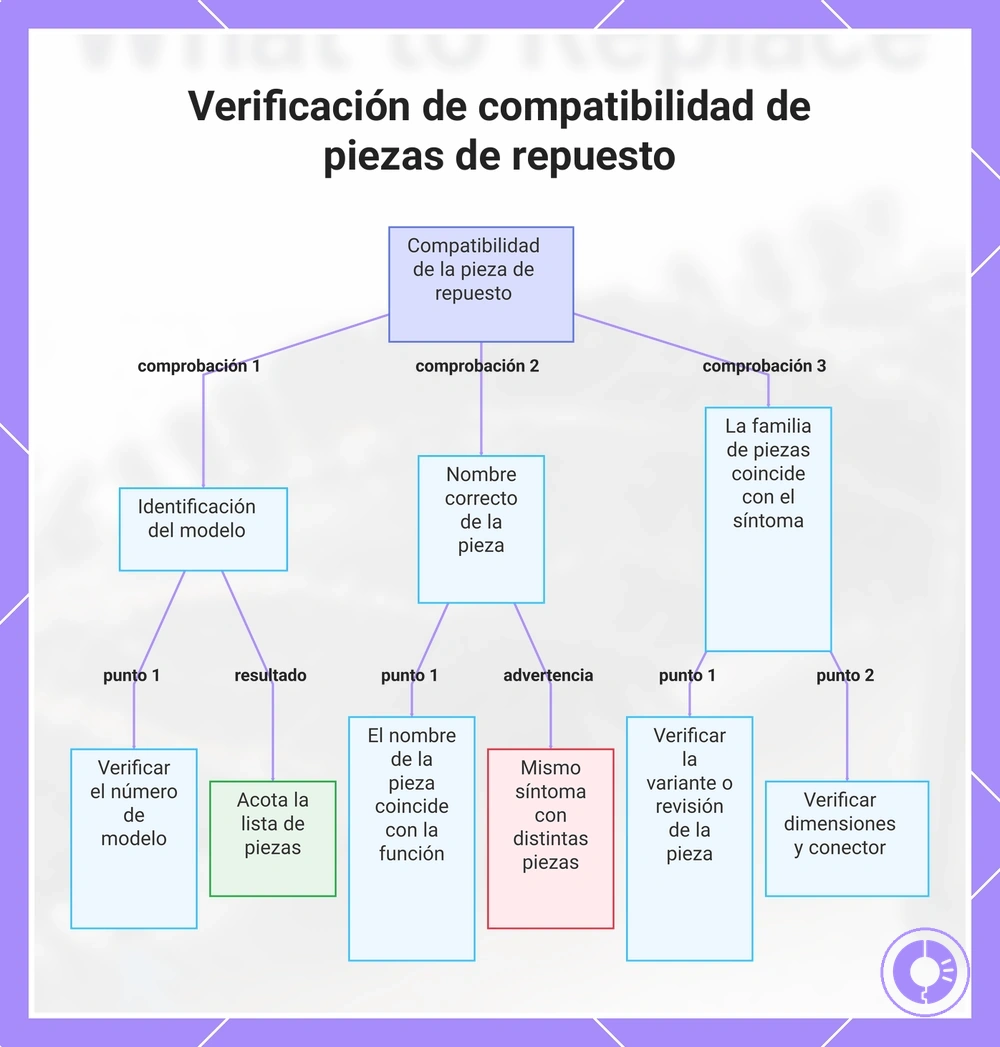 Verificación de compatibilidad de piezas de repuesto