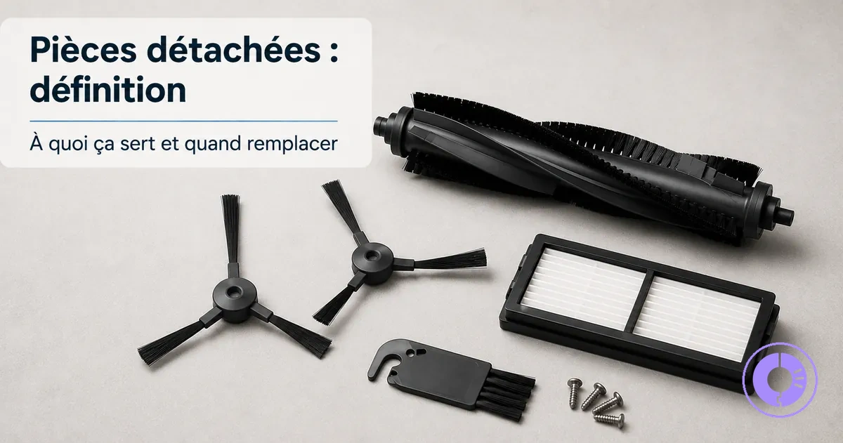 Pièces de rechange Roomba présentées comme un kit de base pour l’entretien régulier