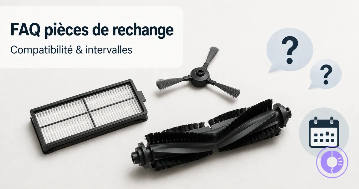 Pièces de rechange Roomba avec questions fréquentes sur compatibilité et calendrier de remplacement