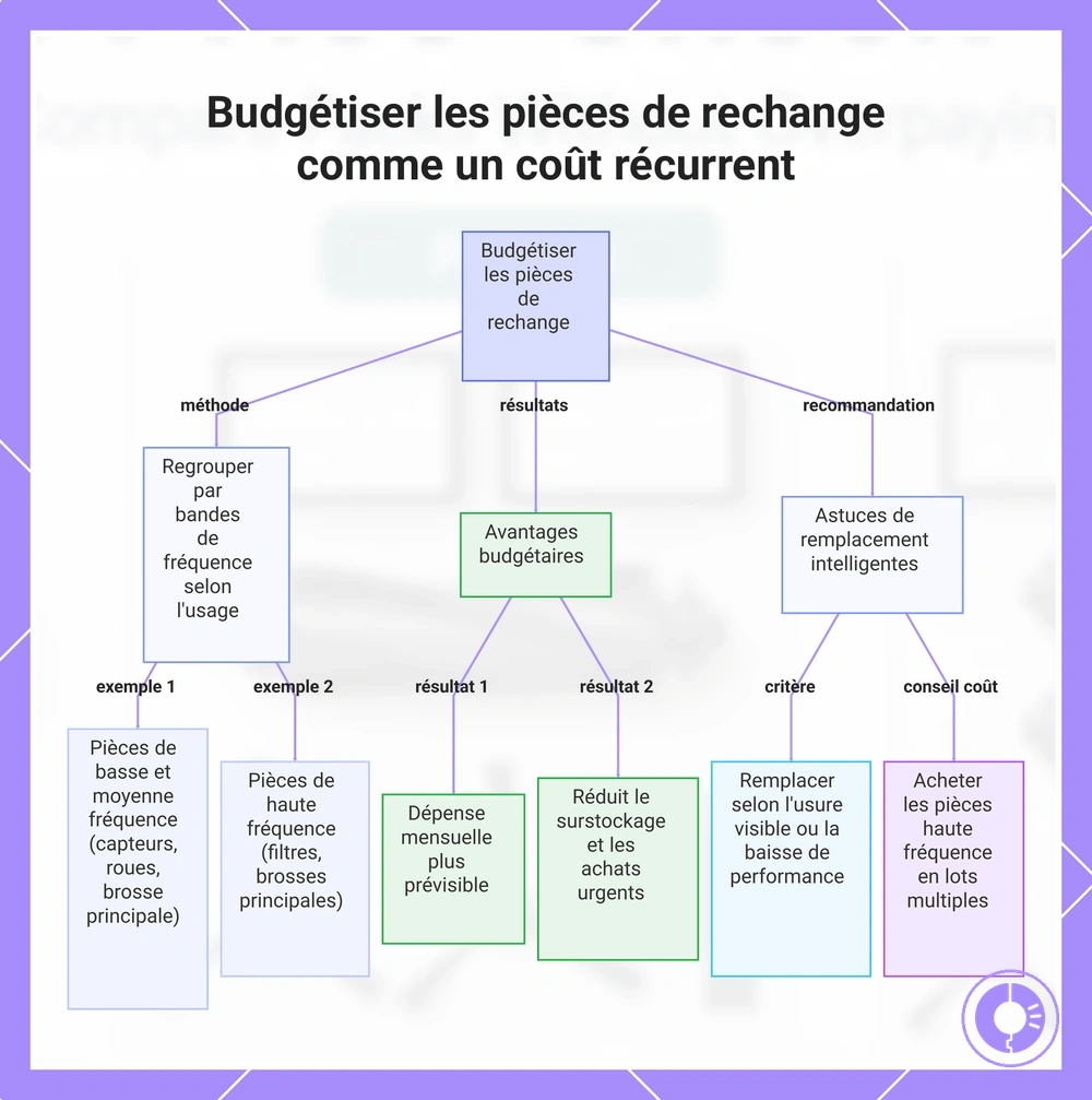 Budgétiser les pièces de rechange comme un coût récurrent