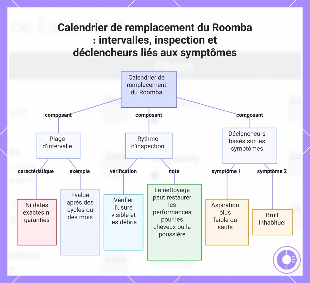 Calendrier de remplacement du Roomba : intervalles, inspection et déclencheurs liés aux symptômes