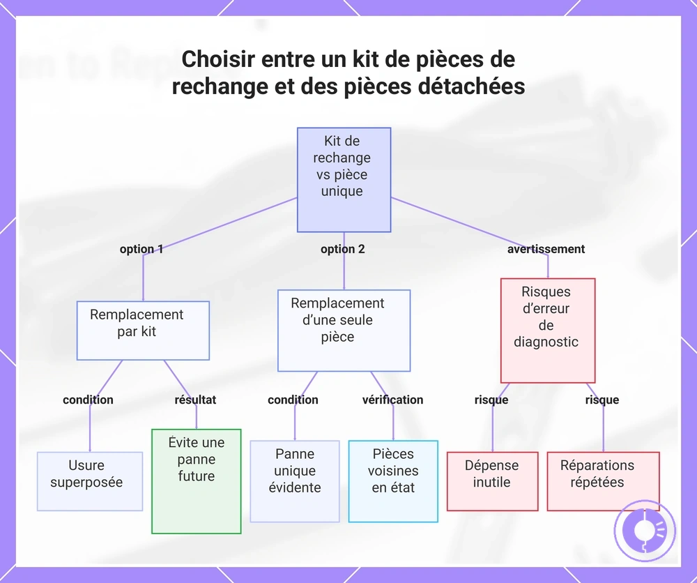 Choisir entre un kit de pièces de rechange et des pièces détachées