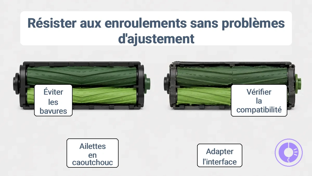 Illustration comparant les formes et les indices d ajustement corrects et incorrects pour des pièces de rechange résistant aux nœuds
