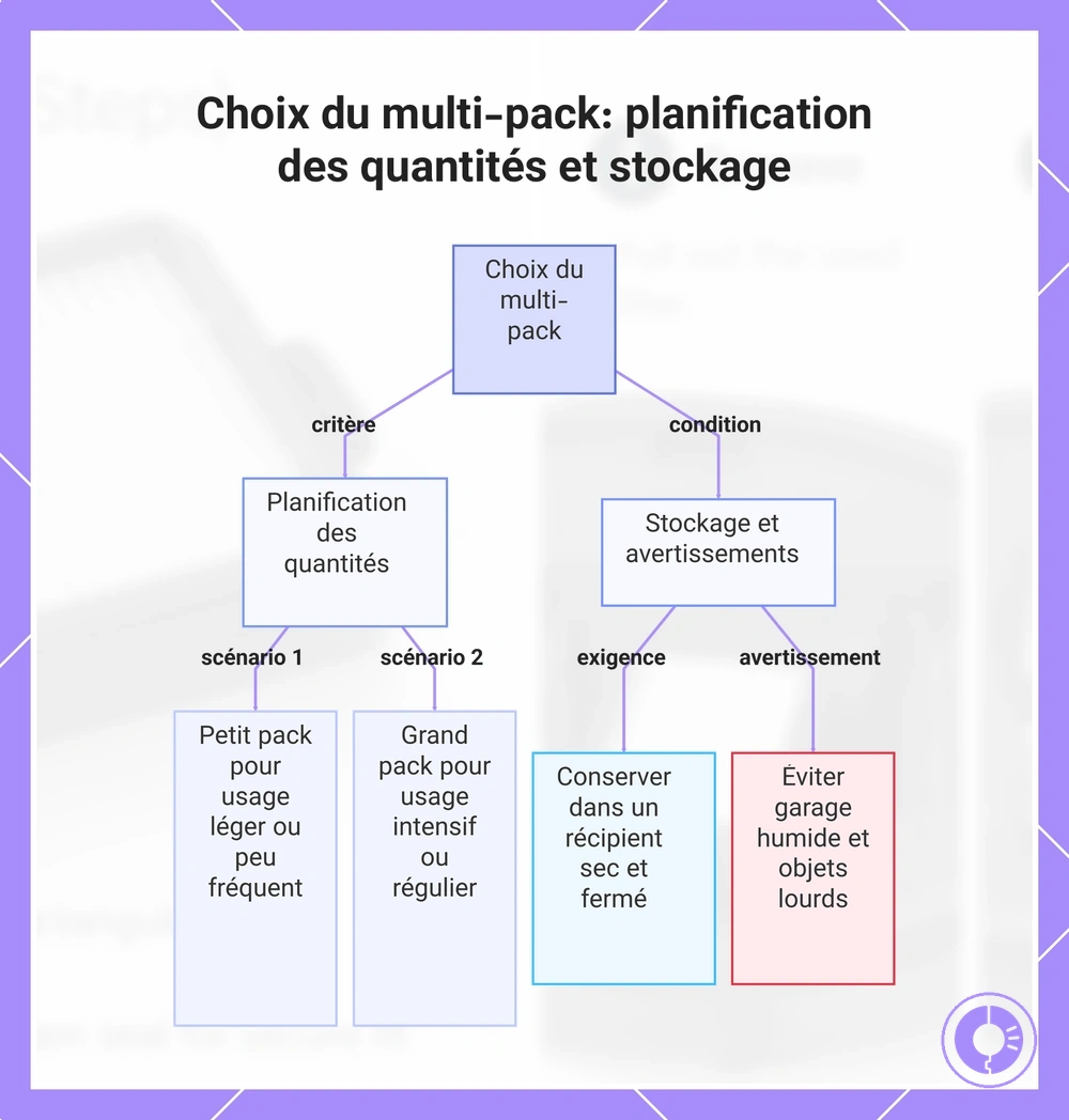 Choix du multi-pack: planification des quantités et stockage