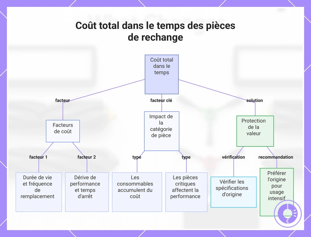 Coût total dans le temps des pièces de rechange