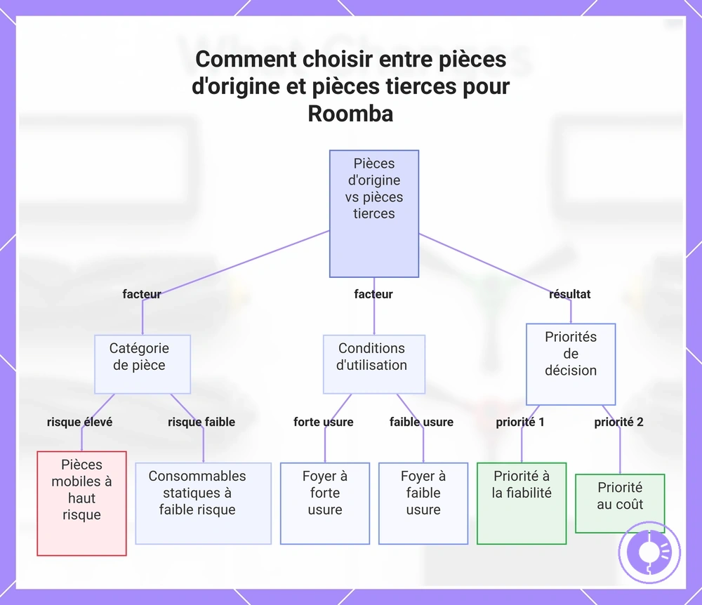 Comment choisir entre pièces d'origine et pièces tierces pour Roomba
