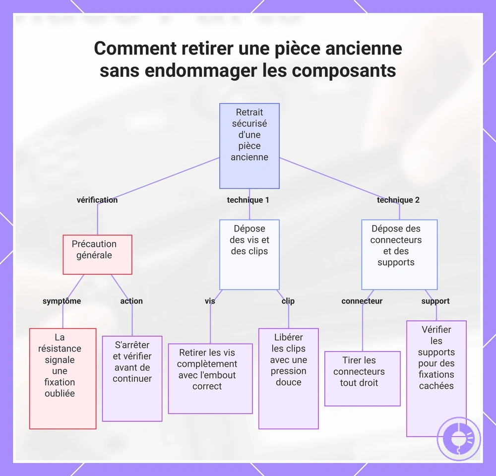 Comment retirer une pièce ancienne sans endommager les composants