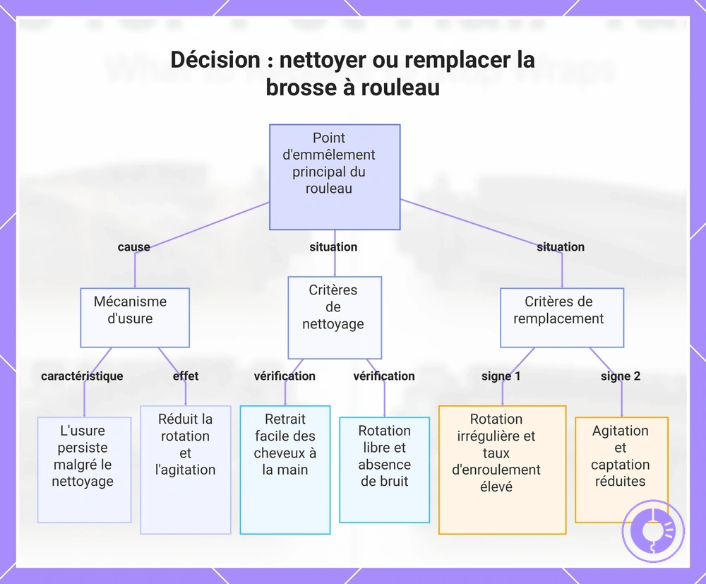 Décision : nettoyer ou remplacer la brosse à rouleau
