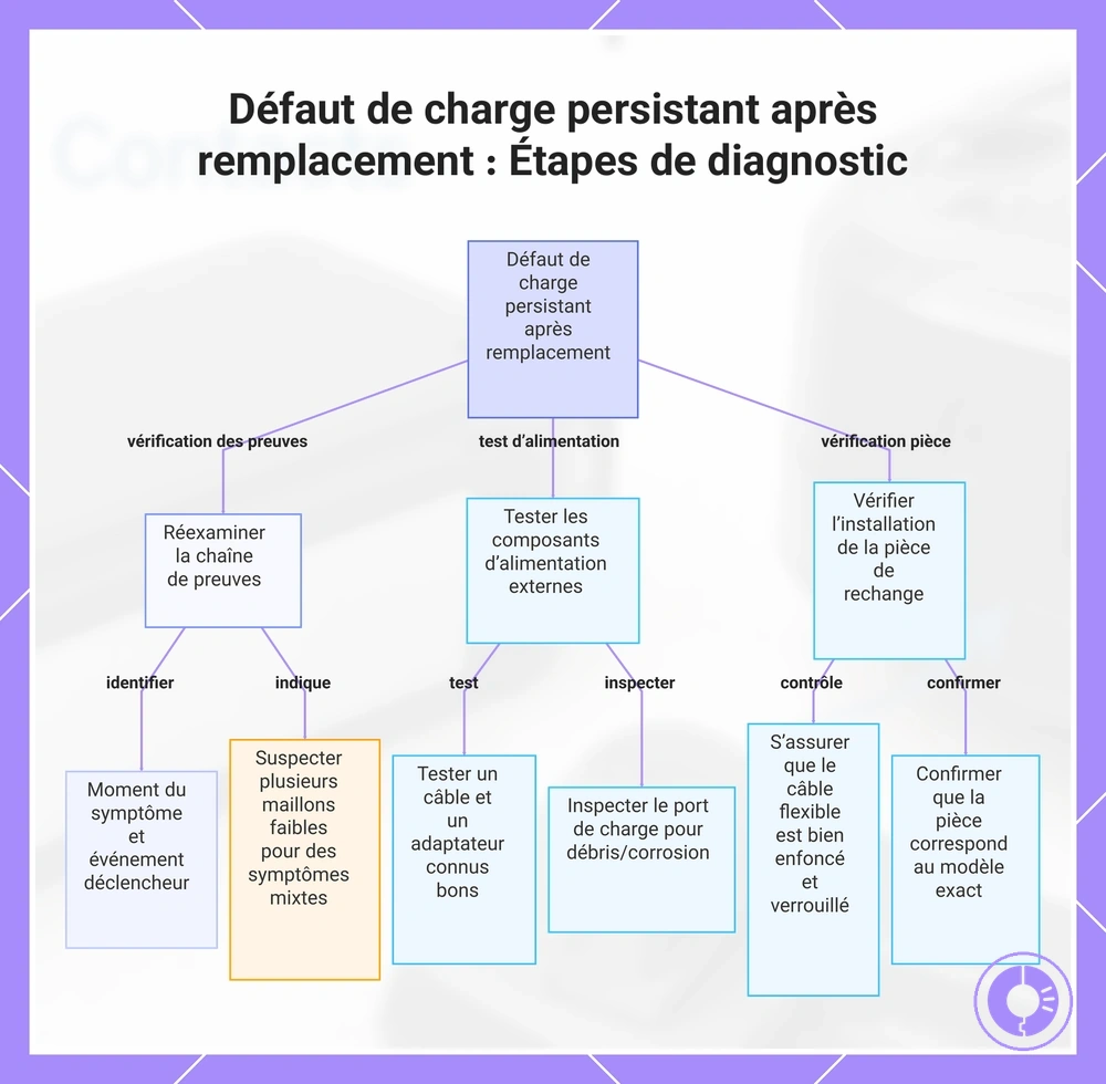 Défaut de charge persistant après remplacement : Étapes de diagnostic