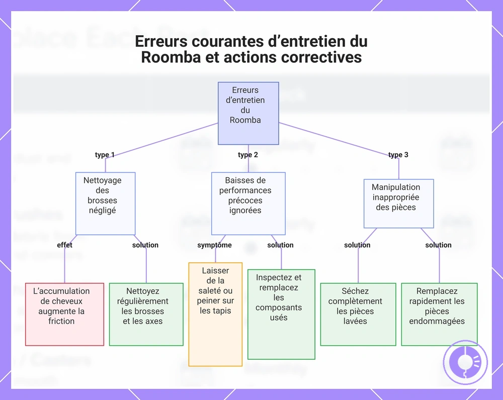 Erreurs courantes d’entretien du Roomba et actions correctives