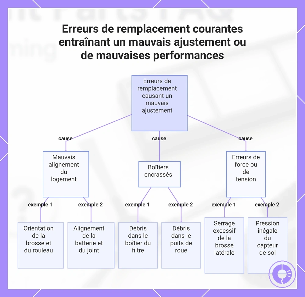 Erreurs de remplacement courantes entraînant un mauvais ajustement ou de mauvaises performances