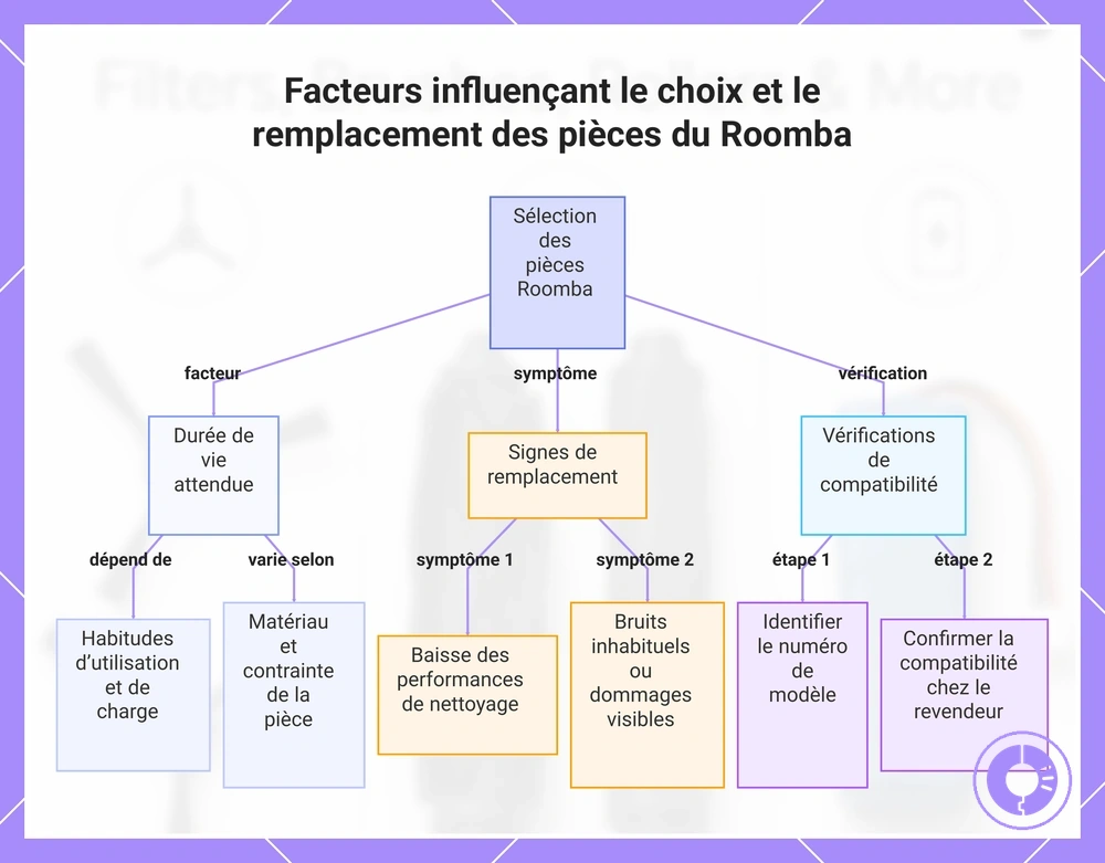 Facteurs influençant le choix et le remplacement des pièces du Roomba