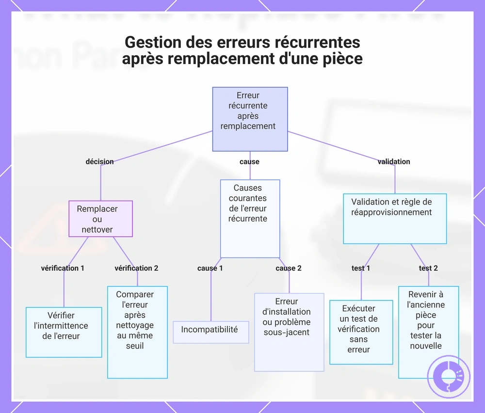 Gestion des erreurs récurrentes après remplacement d'une pièce
