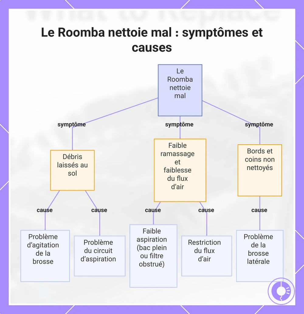 Le Roomba nettoie mal : symptômes et causes