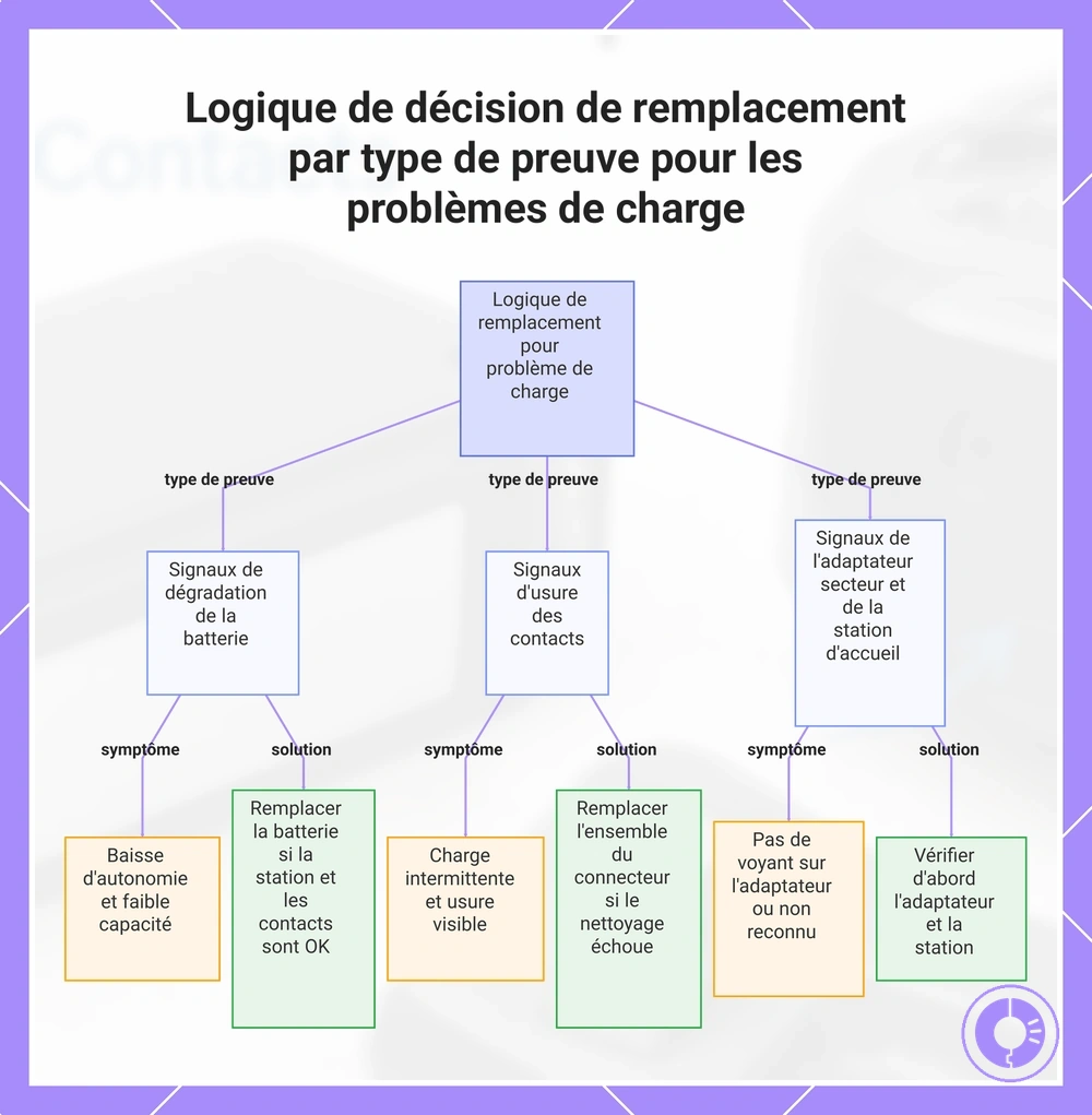 Logique de décision de remplacement par type de preuve pour les problèmes de charge