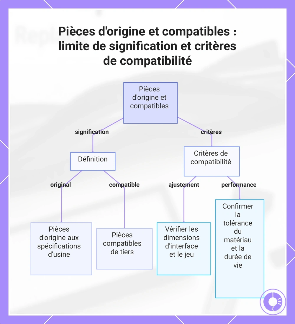 Pièces d'origine et compatibles : limite de signification et critères de compatibilité