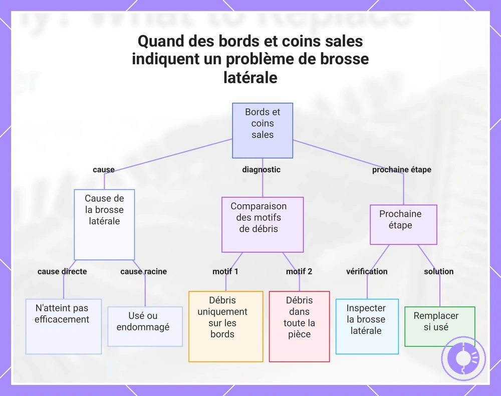 Quand des bords et coins sales indiquent un problème de brosse latérale