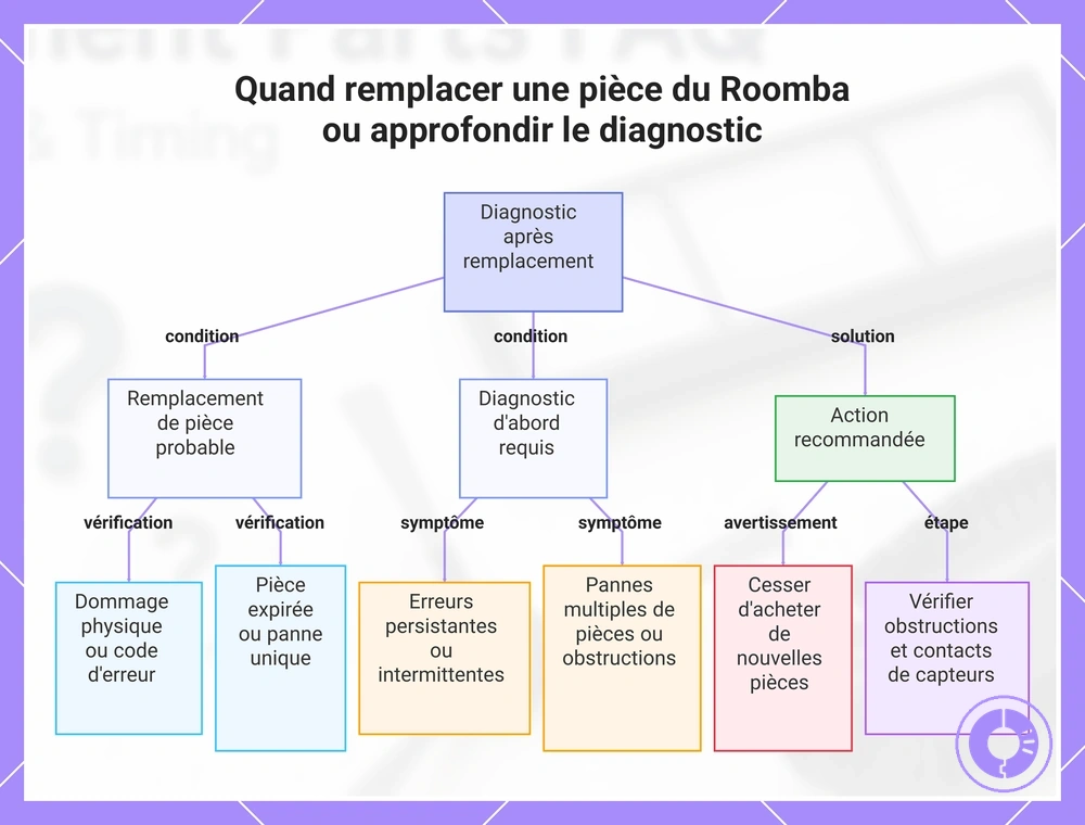 Quand remplacer une pièce du Roomba ou approfondir le diagnostic