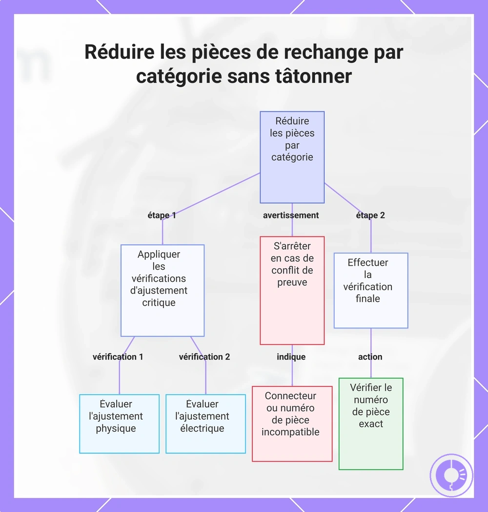 Réduire les pièces de rechange par catégorie sans tâtonner