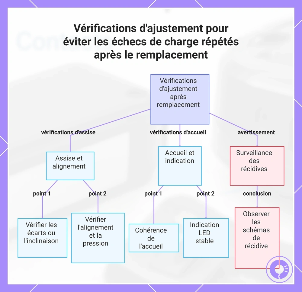 Vérifications d'ajustement pour éviter les échecs de charge répétés après le remplacement