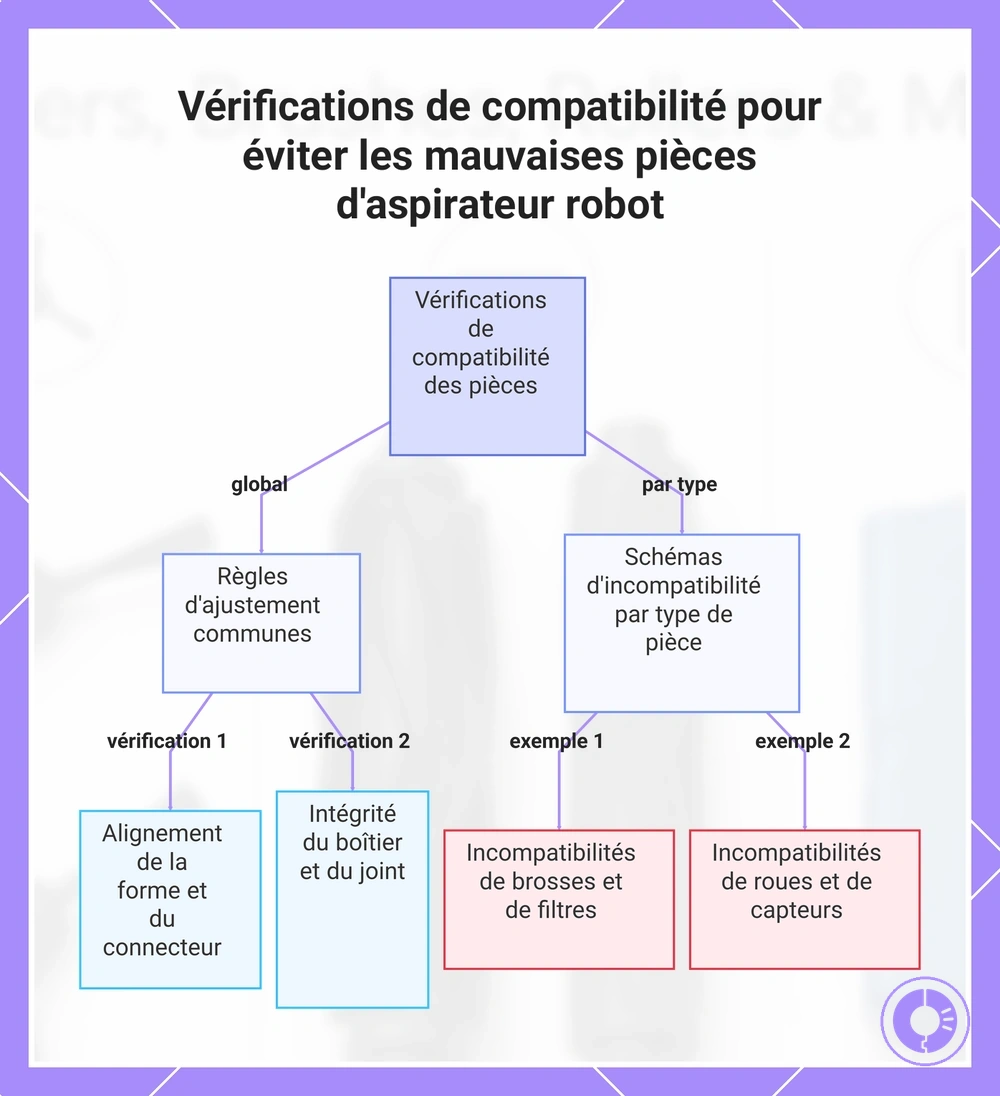 Vérifications de compatibilité pour éviter les mauvaises pièces d'aspirateur robot