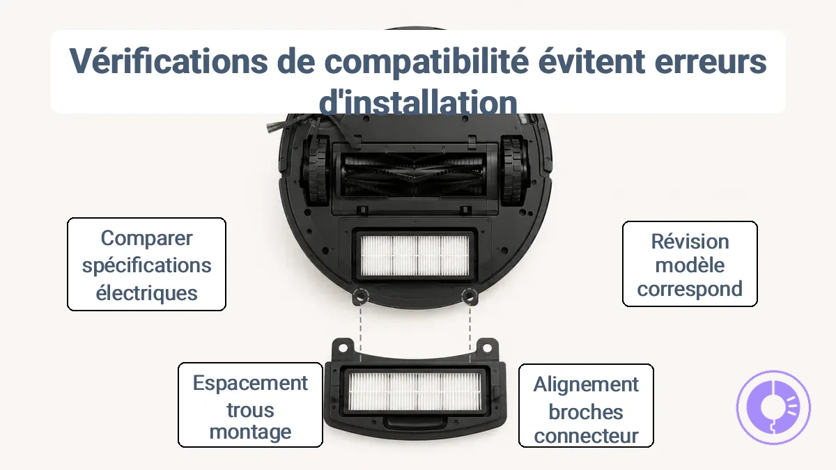 Vérification de la compatibilité des pièces en comparant les indices du modèle et du connecteur