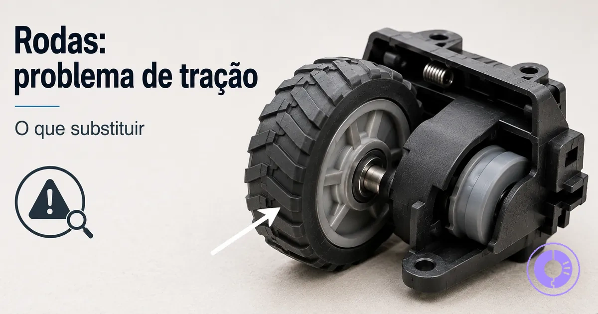 Roda do Roomba como peça de reposição para problemas de tração e mobilidade