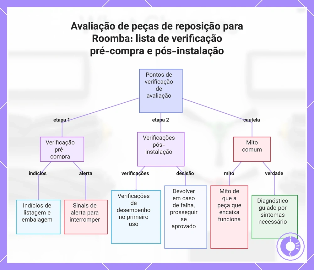 Avaliação de peças de reposição para Roomba: lista de verificação pré-compra e pós-instalação