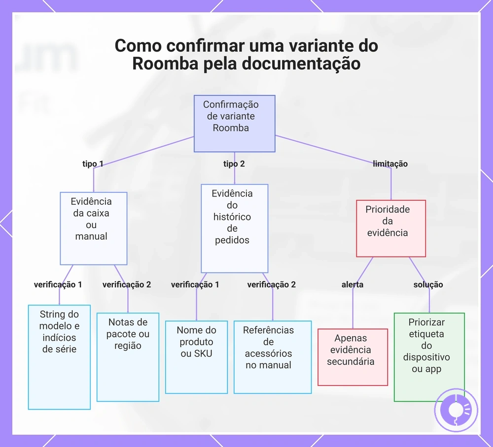 Como confirmar uma variante do Roomba pela documentação