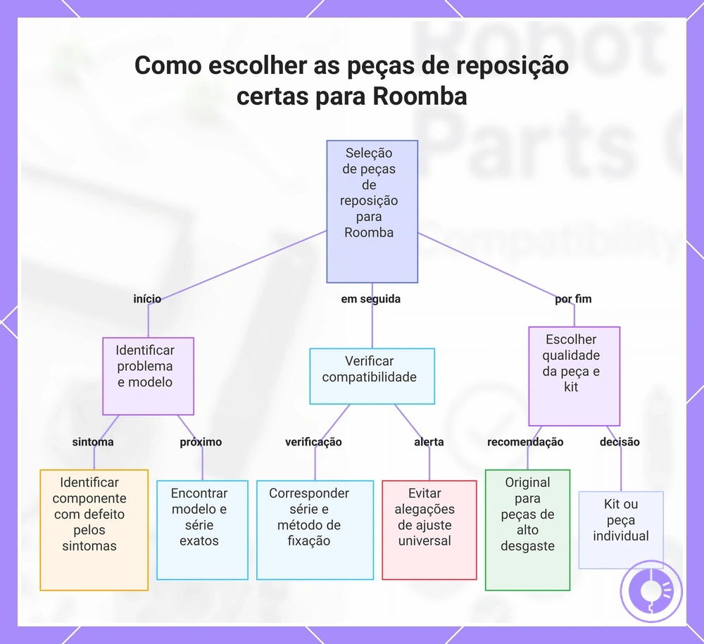 Como escolher as peças de reposição certas para Roomba