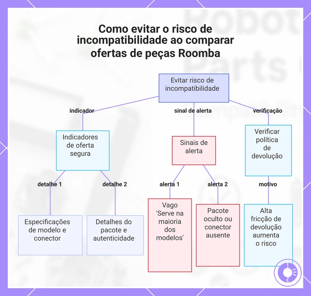 Como evitar o risco de incompatibilidade ao comparar ofertas de peças Roomba