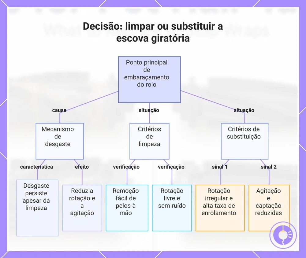 Decisão: limpar ou substituir a escova giratória