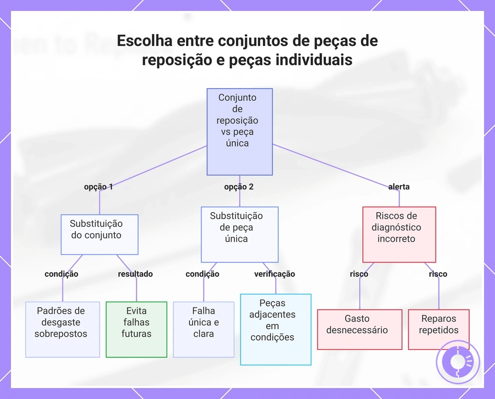 Escolha entre conjuntos de peças de reposição e peças individuais