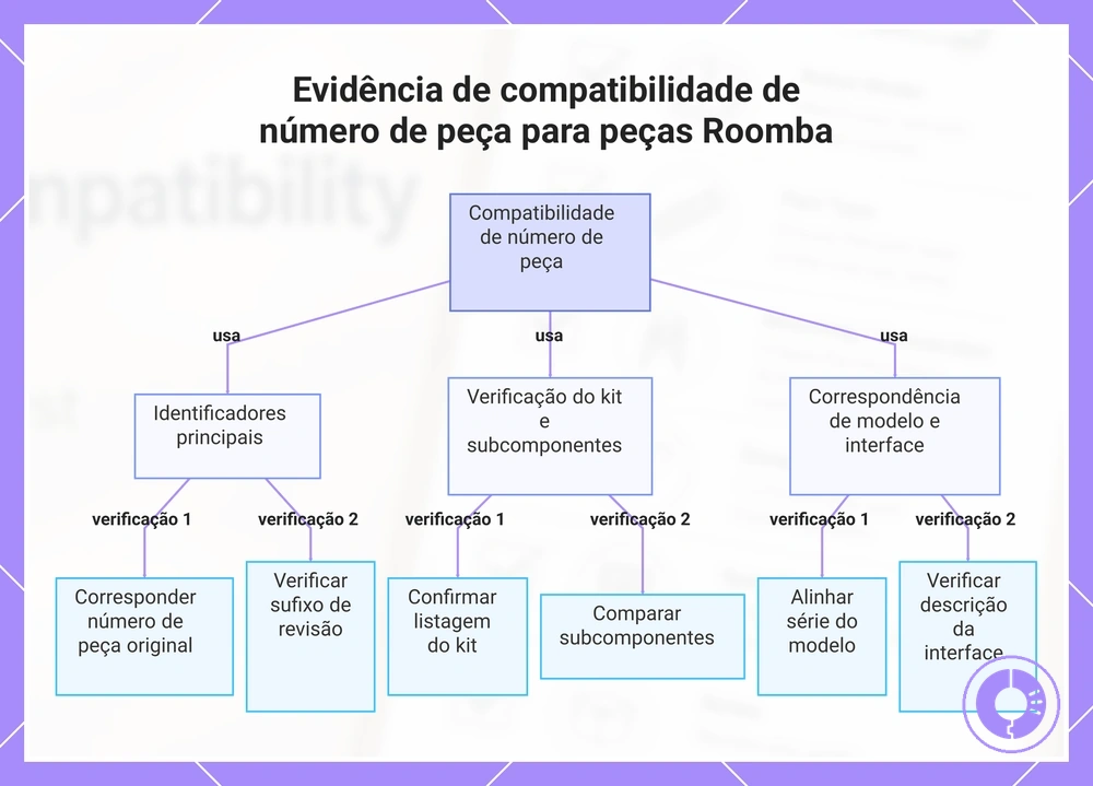 Evidência de compatibilidade de número de peça para peças Roomba