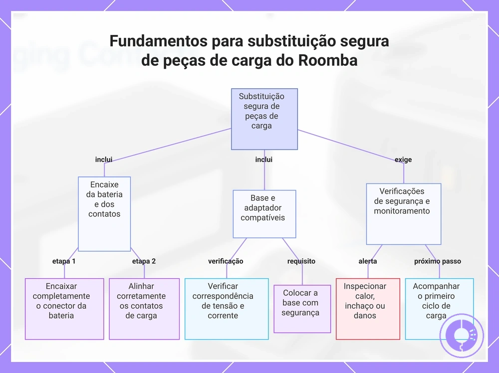 Fundamentos para substituição segura de peças de carga do Roomba