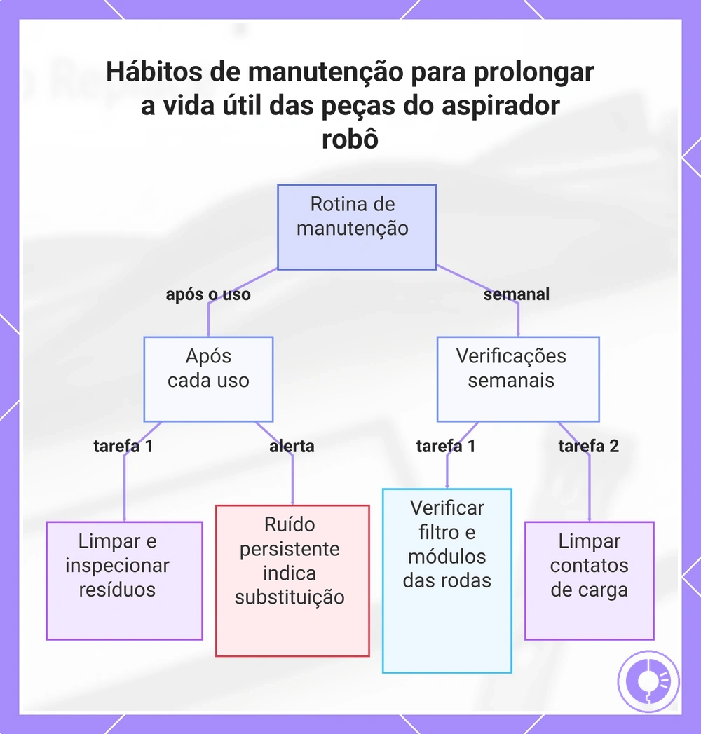 Hábitos de manutenção para prolongar a vida útil das peças do aspirador robô