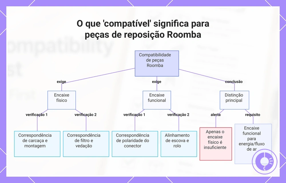 O que 'compatível' significa para peças de reposição Roomba