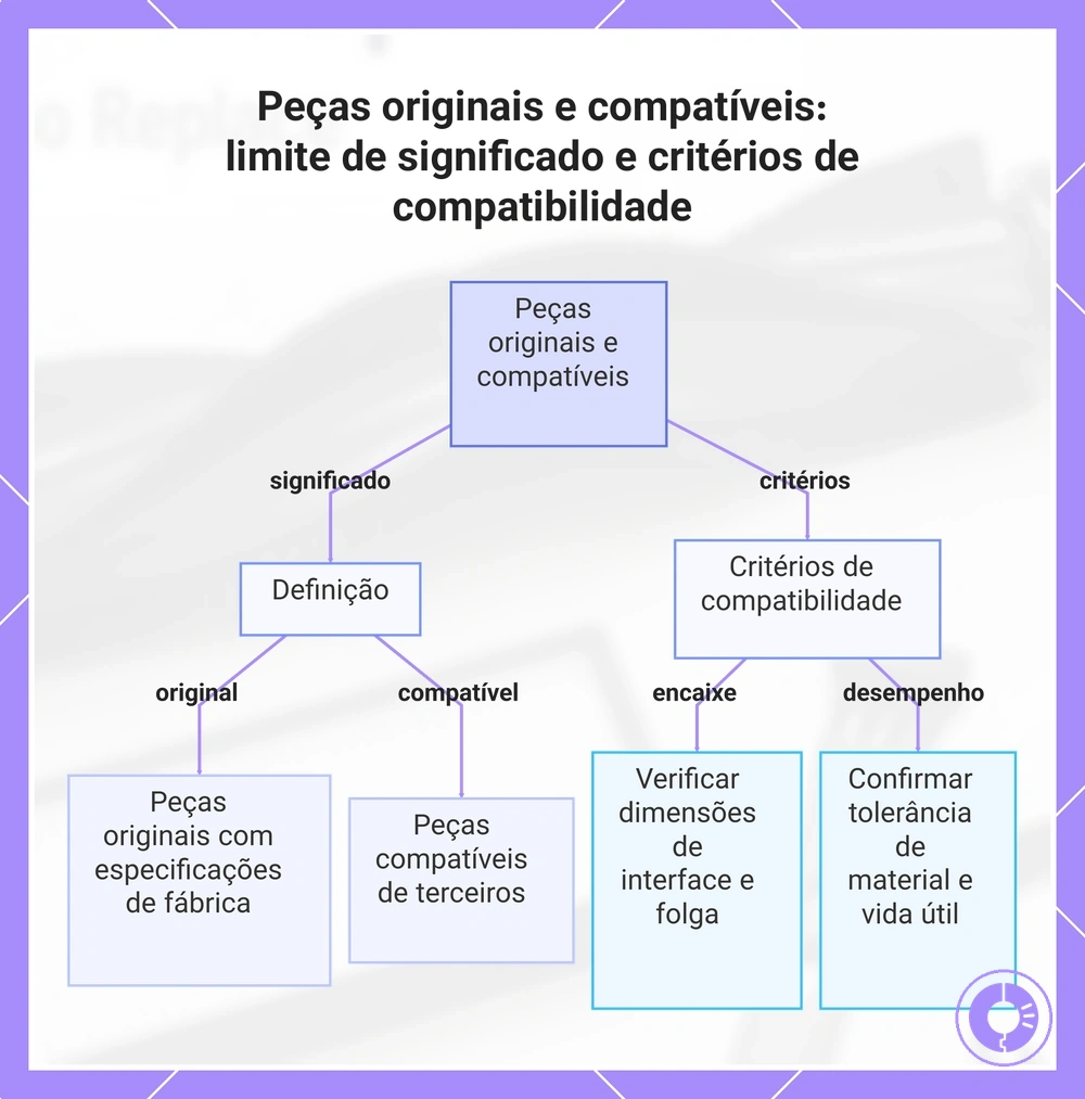 Peças originais e compatíveis: limite de significado e critérios de compatibilidade