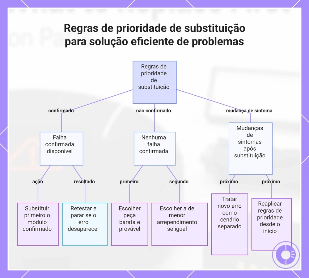 Regras de prioridade de substituição para solução eficiente de problemas