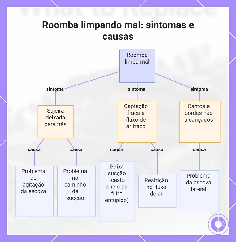 Roomba limpando mal: sintomas e causas