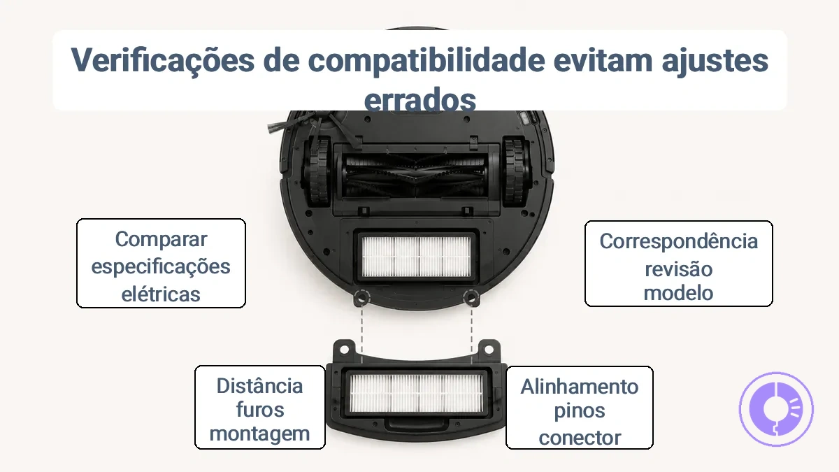 Verificando a compatibilidade da peça ao comparar indicações do modelo e do conector