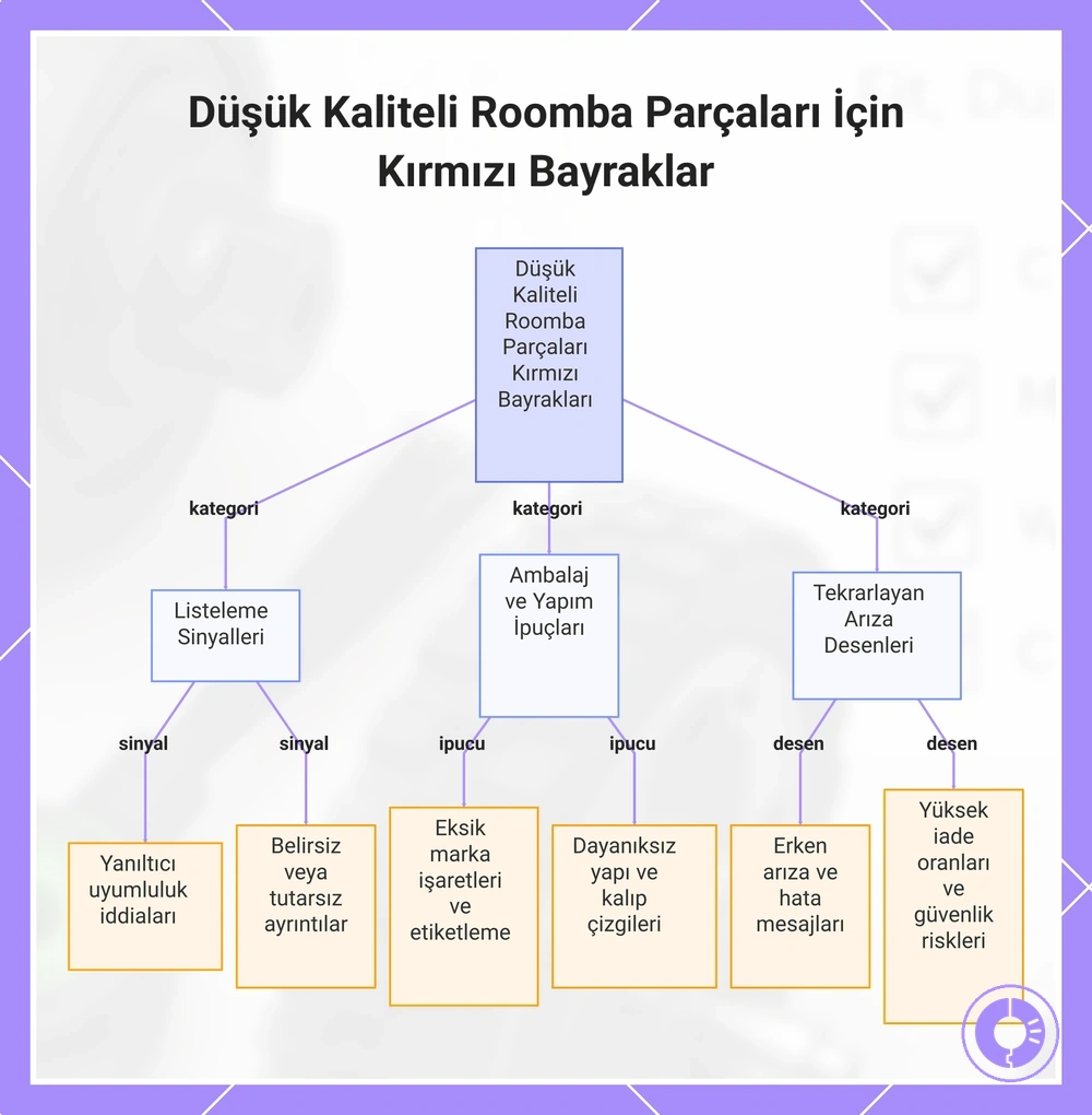 Düşük Kaliteli Roomba Parçaları İçin Kırmızı Bayraklar