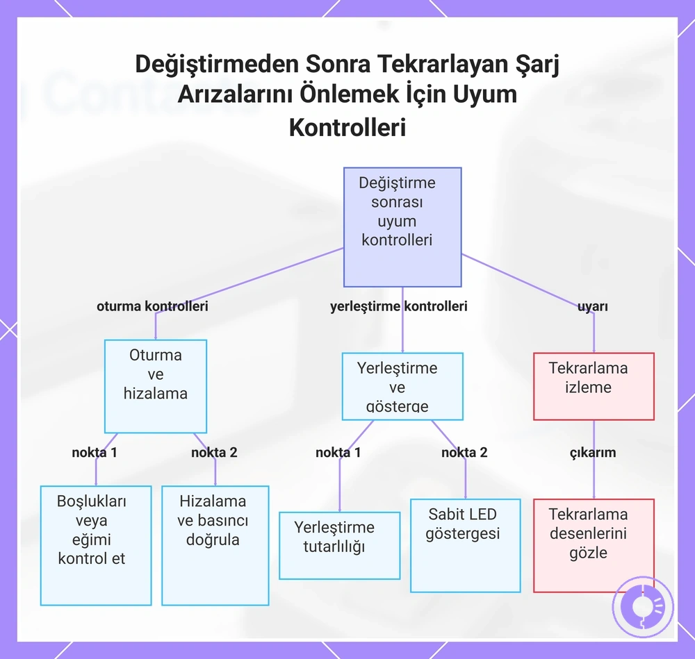 Değiştirmeden Sonra Tekrarlayan Şarj Arızalarını Önlemek İçin Uyum Kontrolleri