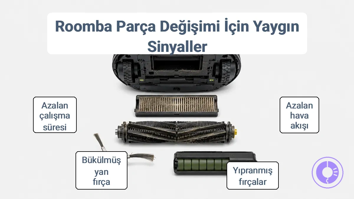 Roomba parçalarında daha erken değiştirmeyi gerektiren yaygın aşınma sinyalleri