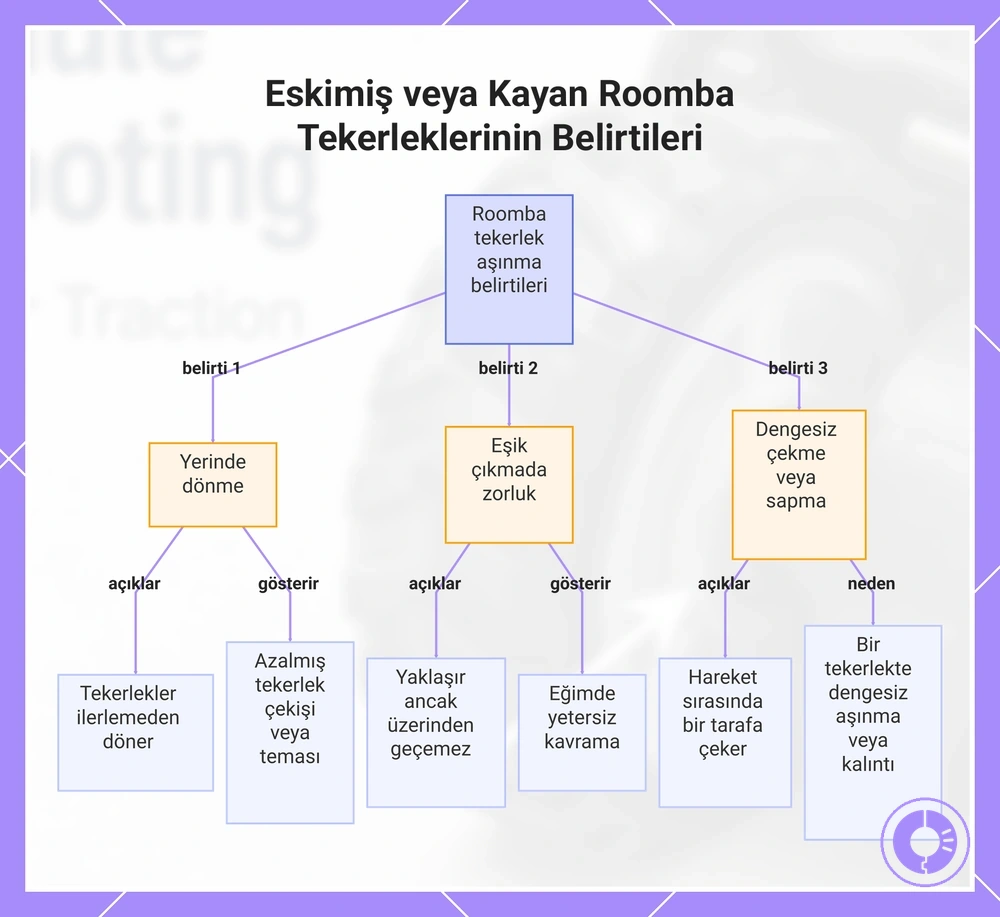 Eskimiş veya Kayan Roomba Tekerleklerinin Belirtileri