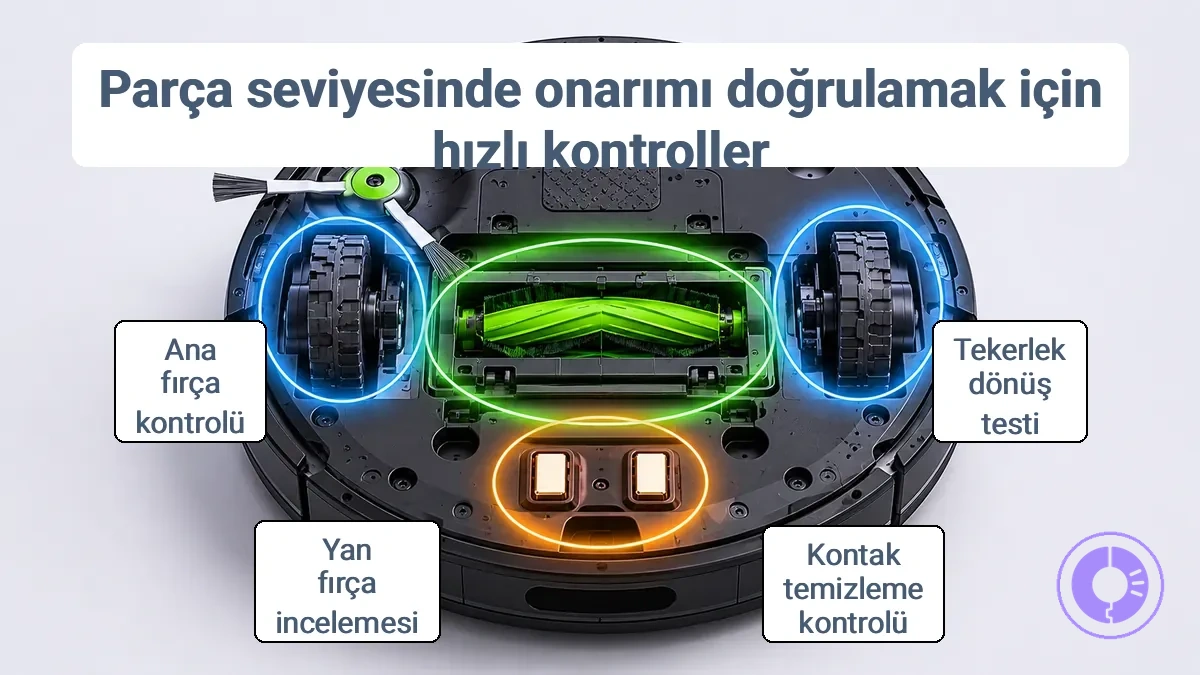 Parça seviyesinde onarım doğrulaması için hızlı kontroller