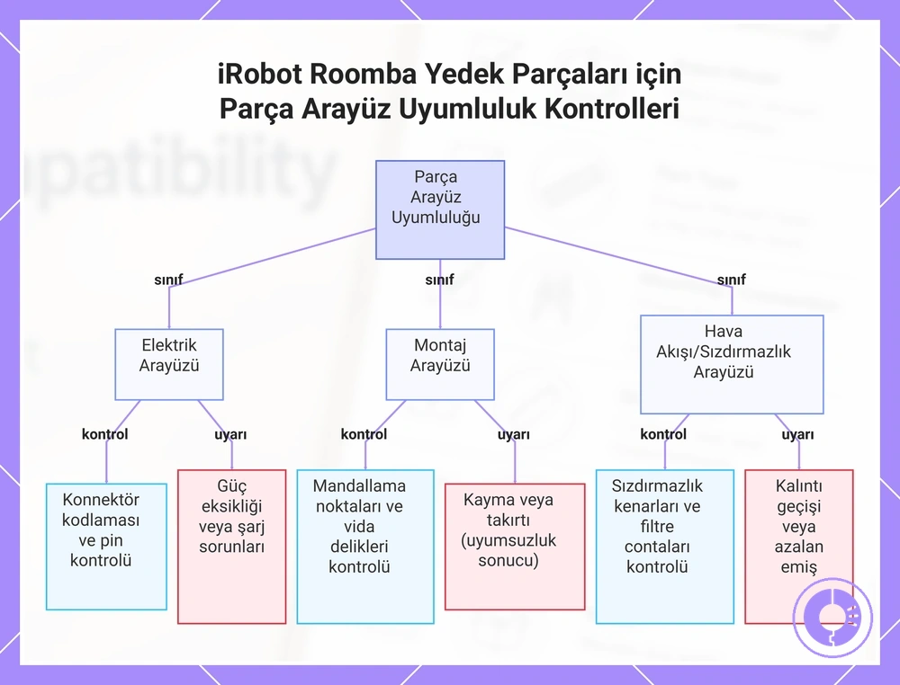iRobot Roomba Yedek Parçaları için Parça Arayüz Uyumluluk Kontrolleri