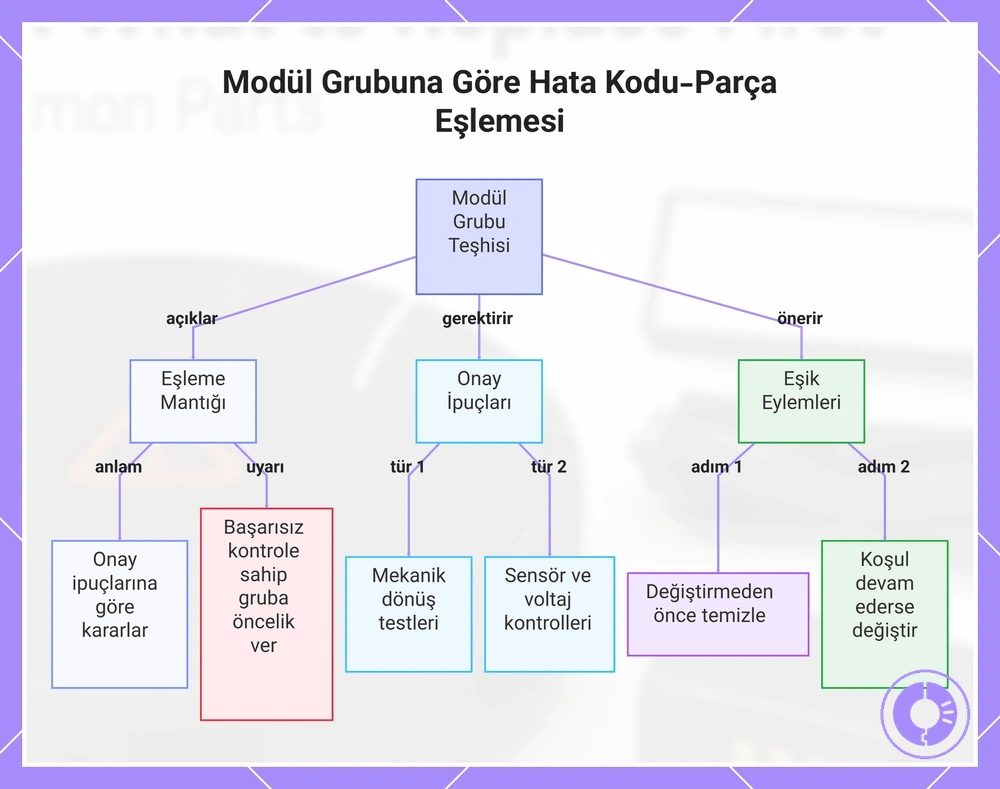 Modül Grubuna Göre Hata Kodu-Parça Eşlemesi